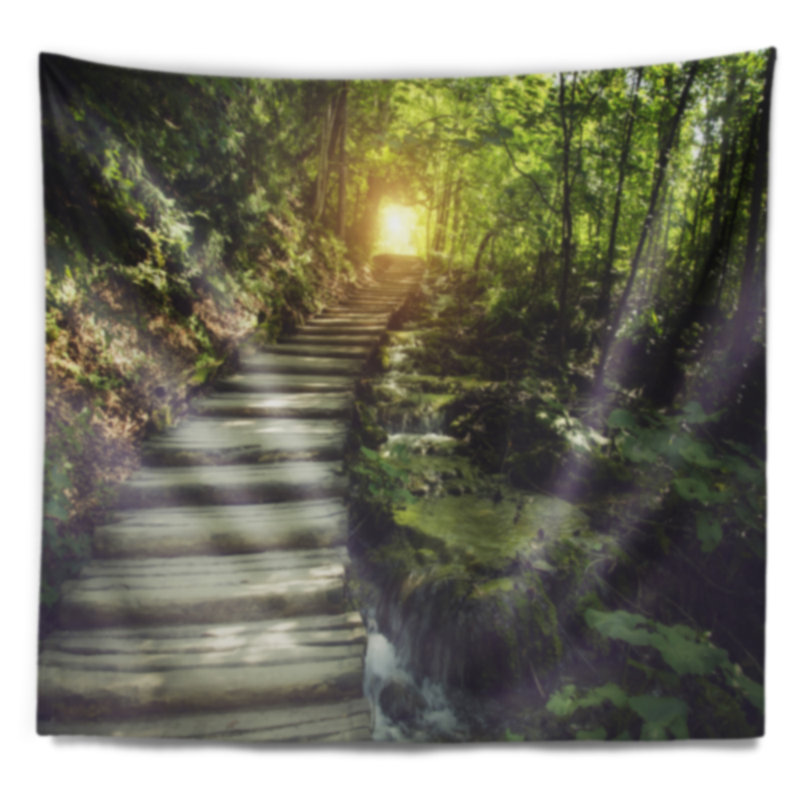 Tapisserie de voyage à l’avant misty en polyester avec accessoires suspendus inclus, H 50 po x l 60 po