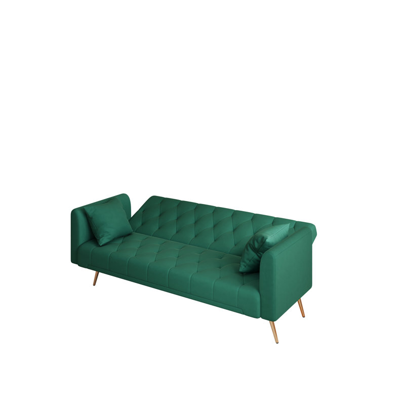 71 Inch Convertible Love Seat Sofa, Green