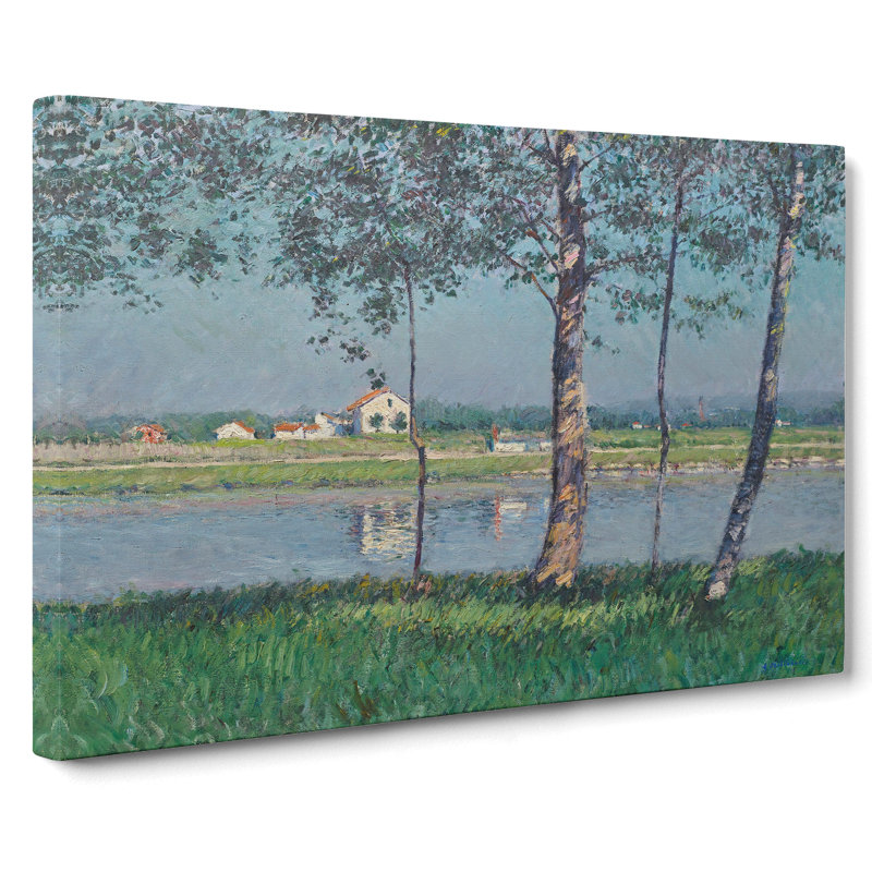 The River Seine by Gustave Caillebotte - Wrapped Canvas Painting, 40cm H x 60cm W x 3cm D