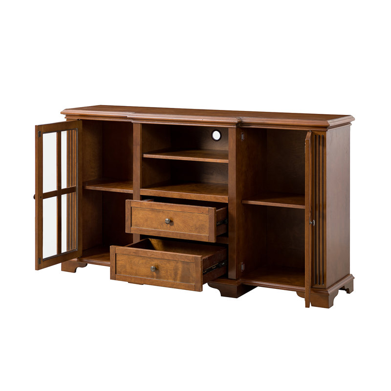 Aillie TV Stand for TVs up to 65" With 2 Drawers And Cable Management, Acorn