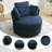 Niama Upholstered Swivel Lounge Armchair With Pillows-1154833265