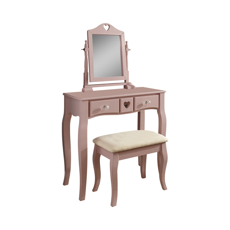 Cambrai Dressing Table with Mirror, Pink