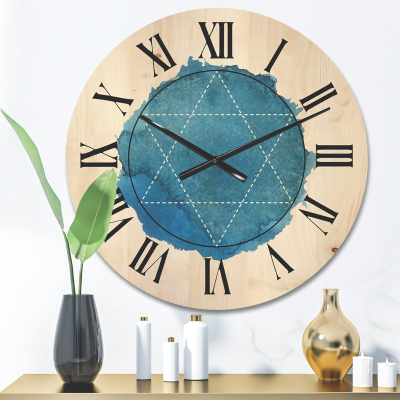 Symbole de l'alchimie et horloge murale en bois III, Moyenne
