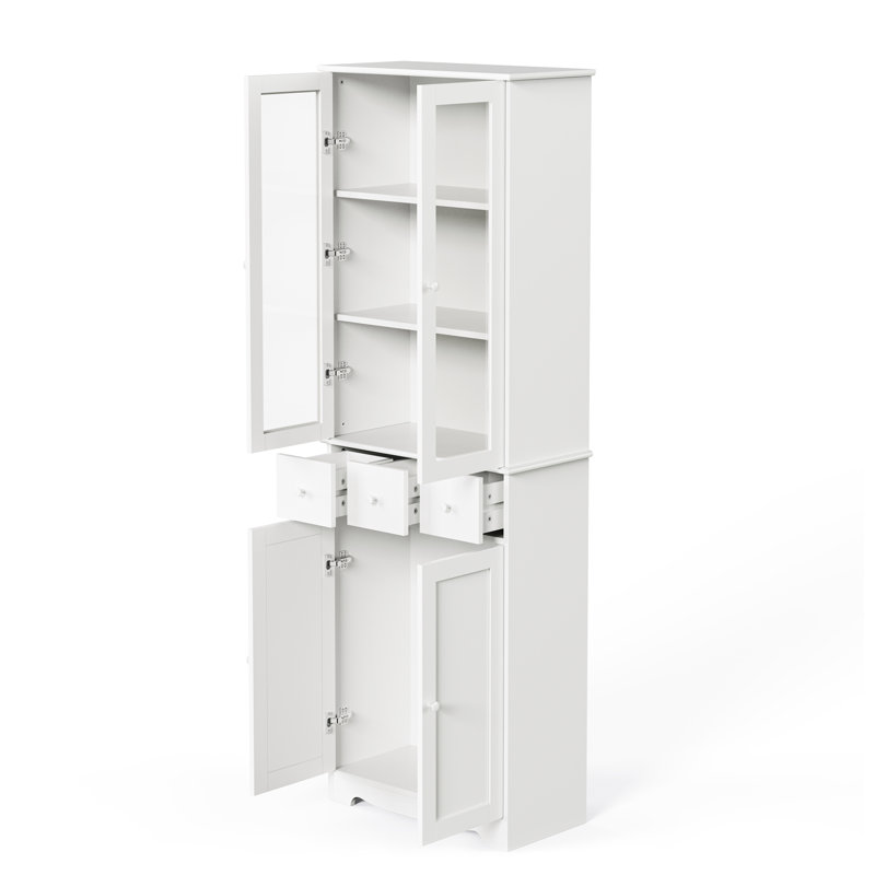 Armoire à linge autoportante Bansal, Blanc