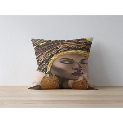 Ercilia Cotton Blend Throw Square Pillow Cover