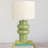 Stoneware Table Lamp with Linen Shade-53327652-53327653