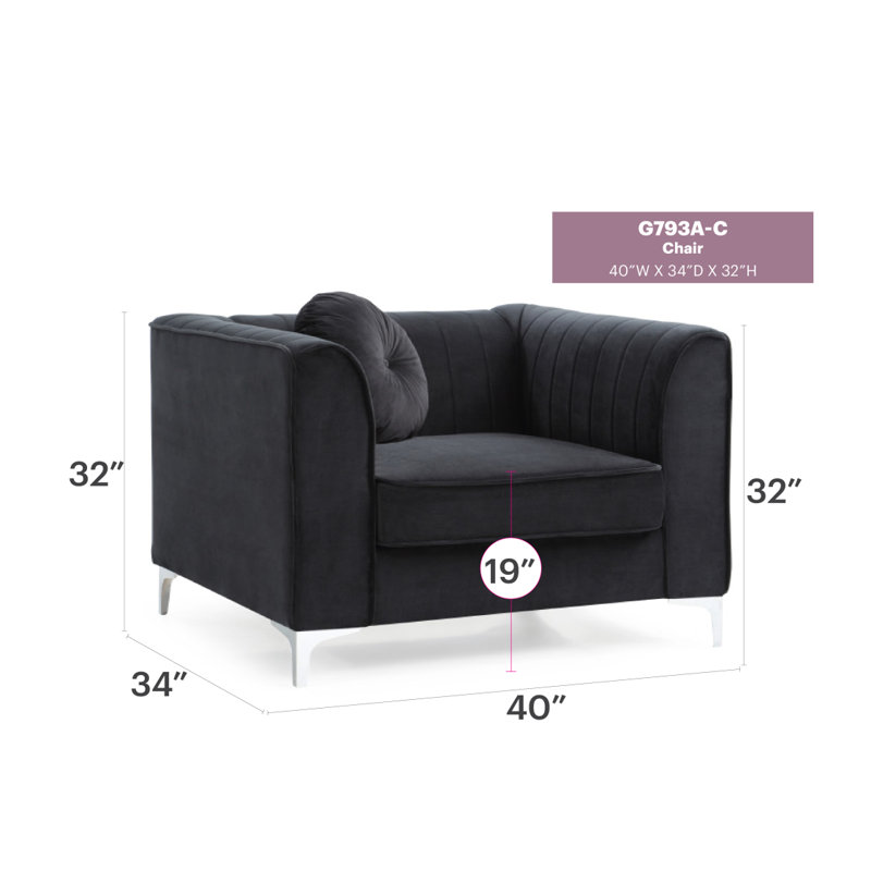 Fauteuil incliné noir élégant Sleek, Noir