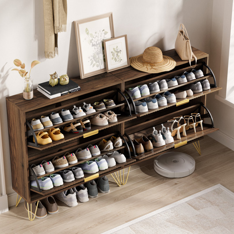 Rangement à chaussures 24 paires, Noyer