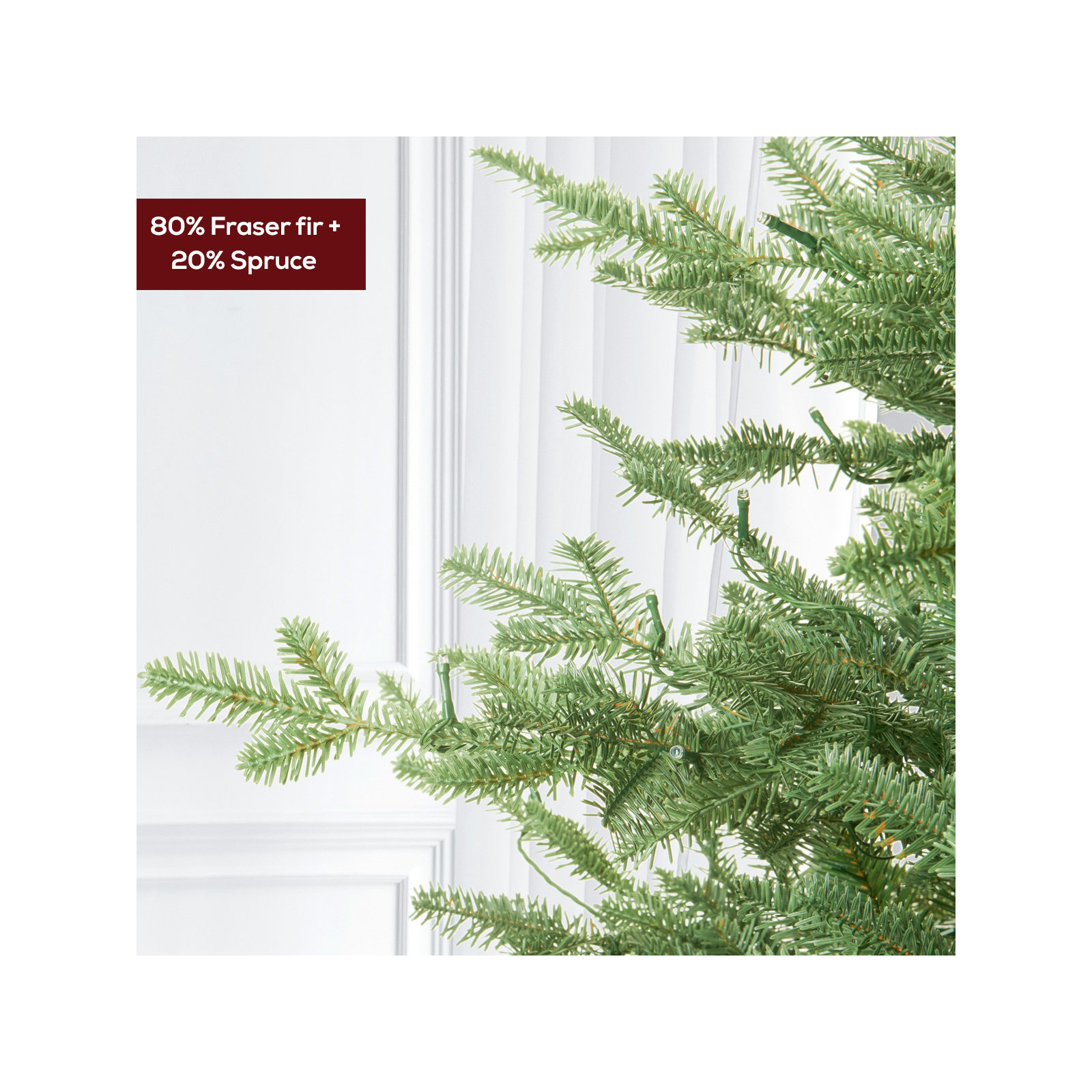 Lighted Artificial Christmas Tree - Stand Included, 6ft, Not Pre-Lit
