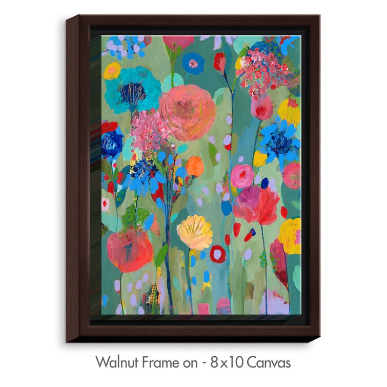 DiaNocheDesigns 'Dreamscape Flowers' Painting Print on Canvas | Wayfair