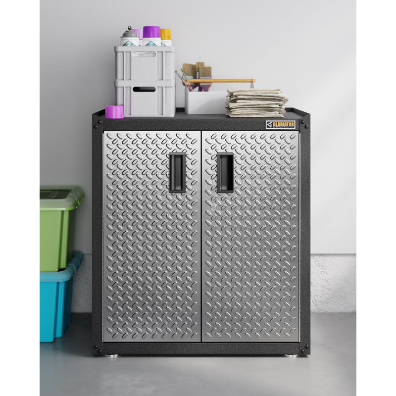 Ready-To-Assemble Full-Door Modular Gearbox, Hammered Granit/Silver Tread