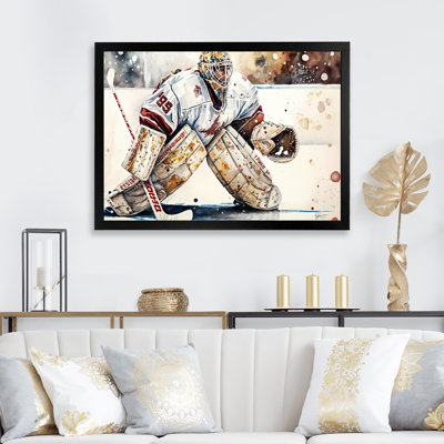 Hockey Goalie On Ice During Game III - Sport Hockey Wall Art For Living Room