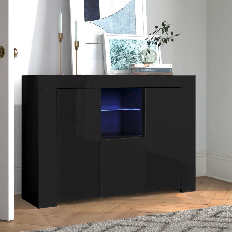 Bidhya Accent Cabinet, Black