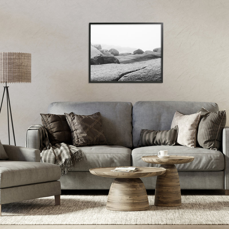 «Rocks at Peggy's Cove», estampe numérique, conception de Clive Branson, Noir, H 16 po x l 20 po