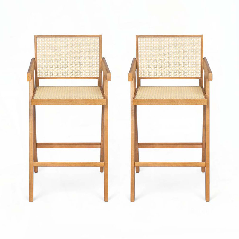 Bar Stool with Cane Seat, Natural