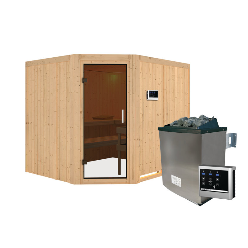 3 Person Sauna, Natural/Graphite, Sauna Heater