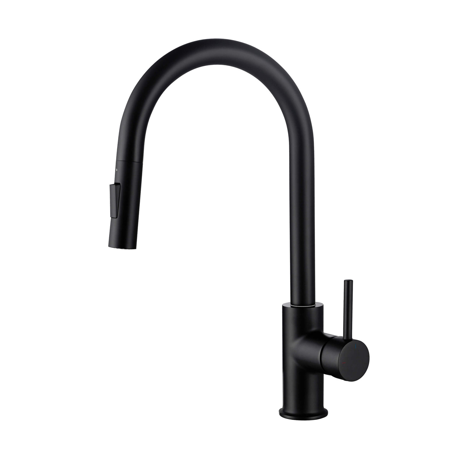 Circular Pull-Down Kitchen Faucet, Matte Black