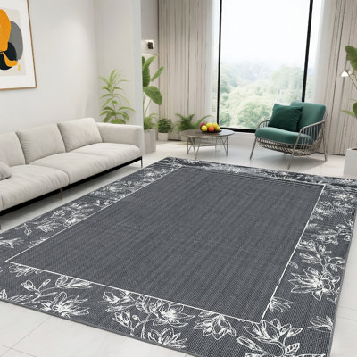 Bordered Machine Washable Rug for Living Room Soft Ultra Thin Accent Carpet Non-Slip Stain Resistant Aesthetics Carpet for Bedroom Home Office Decor