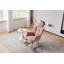 Chaise berçante rembourrée en tissu avec repose-pieds et dossier haut Teddy-37624797