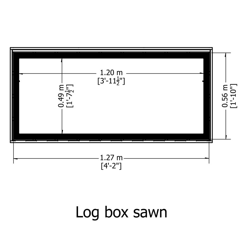 127cm W x 56cm D Wood Log Store