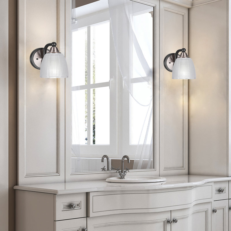 Michell 1-Light Wall Sconce, Matte Black/Brushed Nickel