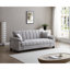 Canapé-lit avec rangement et poche latérale, port de chargement USB, fauteuil inclinable en futon pliant en velours cygne pour les petits espaces