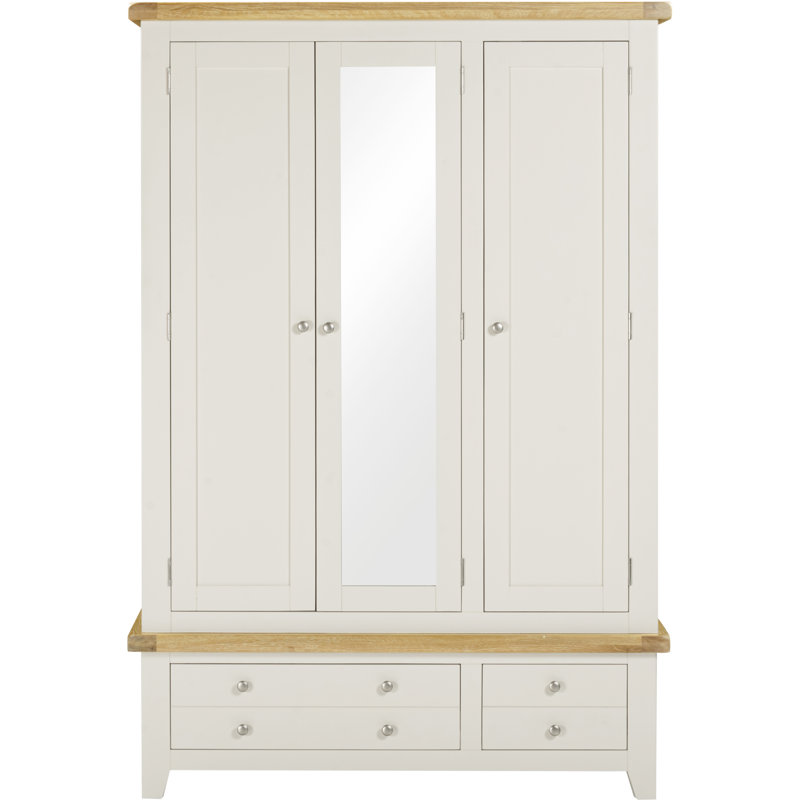 3 Door Wardrobe, Ivory