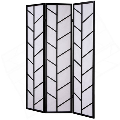 3-Panel Climbing Screen Room Divider, Black