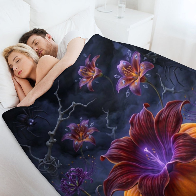 Jeté en flanelle de luxe Glow Pumpkin Flow, 40 po x 50 po