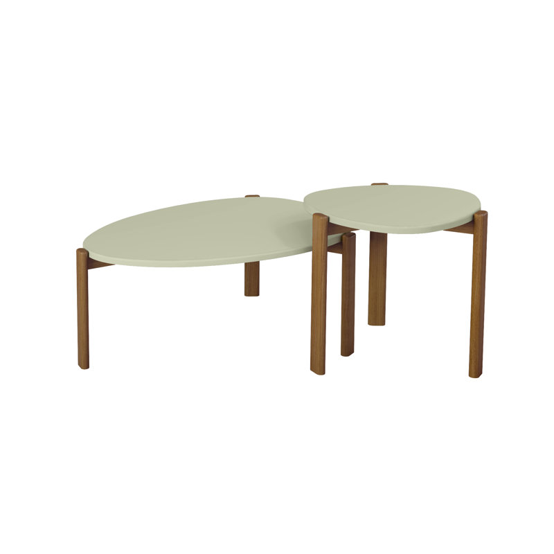 Ensemble de table de salon 2 pièces avec table basse et table de bout Gales vert Gales, Vert