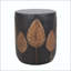 Table d'appoint à motif de feuilles avec finition cuivre
