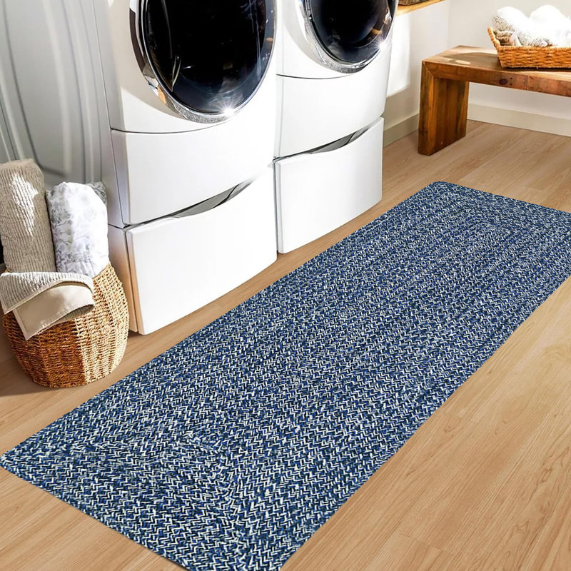 Tapis bohémien réversible en coton naturel, Tapis de couloir 1 pi 5 po x 4 pi 5 po