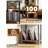 3 Tier End Table with Wire Mesh Record Storage, Turntable Stand Holds 100 Albums-2145262831