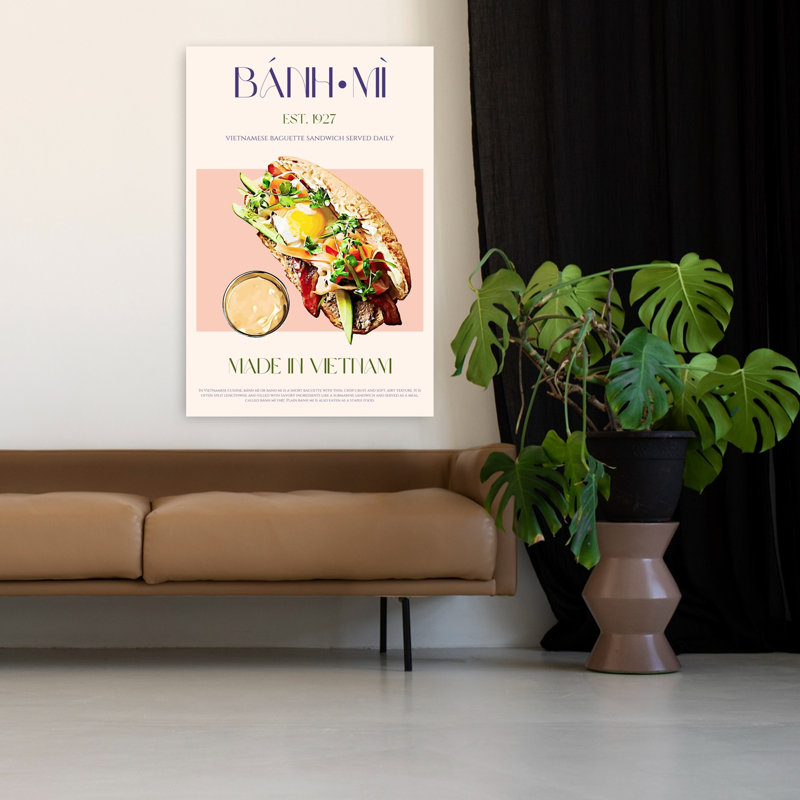 Délicieuse vietnamienne Banh Mi, art mural traditionnel, H 48 po x l 32 po