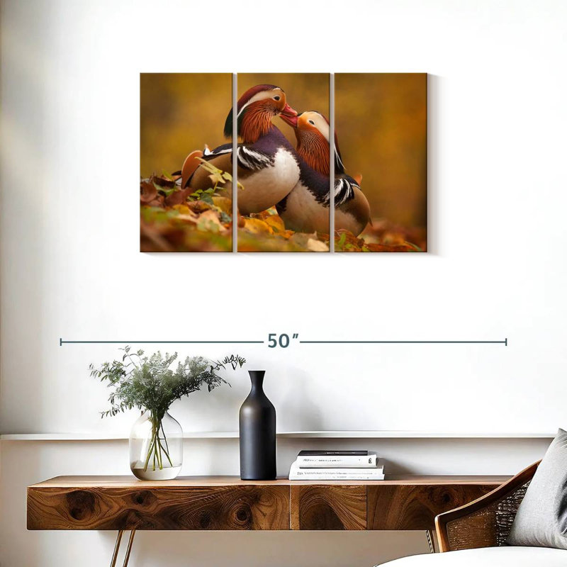 Brampt Loving Mandarin Ducks, 20" H x 33" W