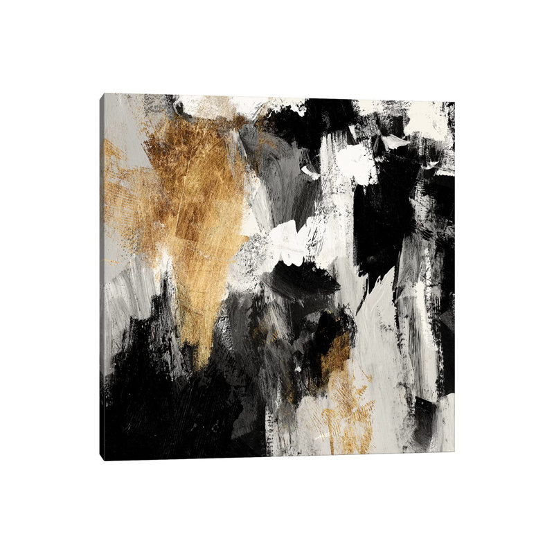 Neutral Gold Collage IV by Victoria Borges - Wrapped Canvas Painting, 30.48 cm H x 30.48 cm W