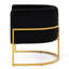 Chaise rembourrée en velours moderne avec structure en métal doré - pour le salon, la chambre à coucher et le salon en construction noire