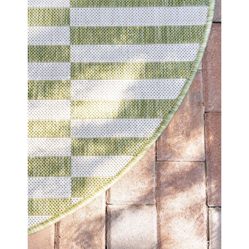 Outdoor Glimmer Area Rug Fern Color, Round 4'
