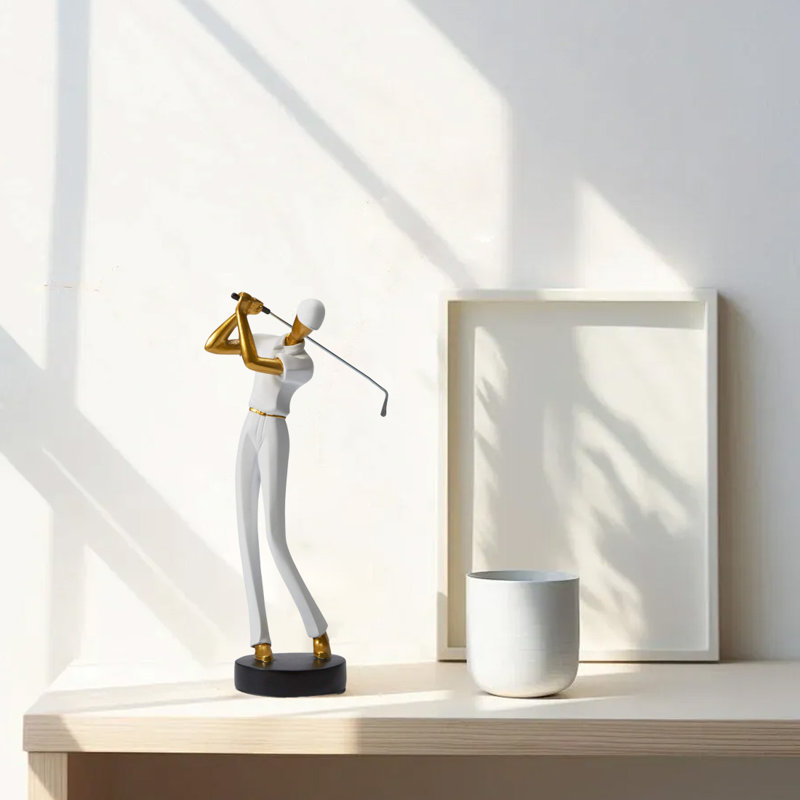 Statue de golf, golfeur en polyrésine, art décoratif, H 10,6 po x l 2,75 po x P 2,8 po