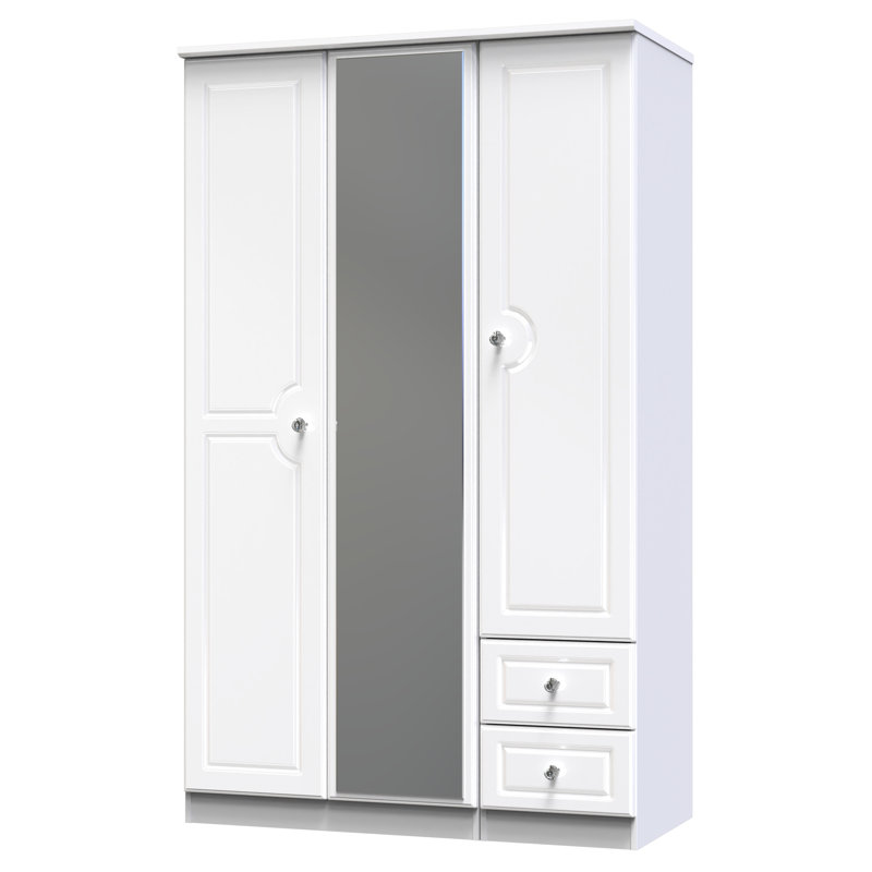 Conover Manufactured Wood Wardrobe, White Gloss/White