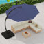 Parasol en porte-à-faux Ebonique 11 pi Deluxe avec base incluse-700986571
