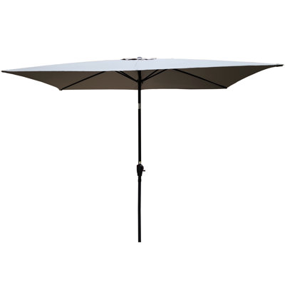 6X9ft Outdoor Umbrella - Rust- Steel Pole, Water , Easy Tilt For Garden Area Square Ribs, Poolside