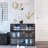 Shoe Cabinet With Black Glass Door & Led, Organize Your Shoes Ease Led And Door, Artistic Design For