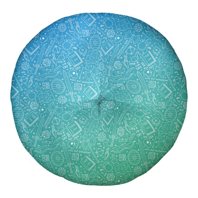 Coussin de sol Katelyn Elizabeth, 30 po x 30 po, Bleu / vert