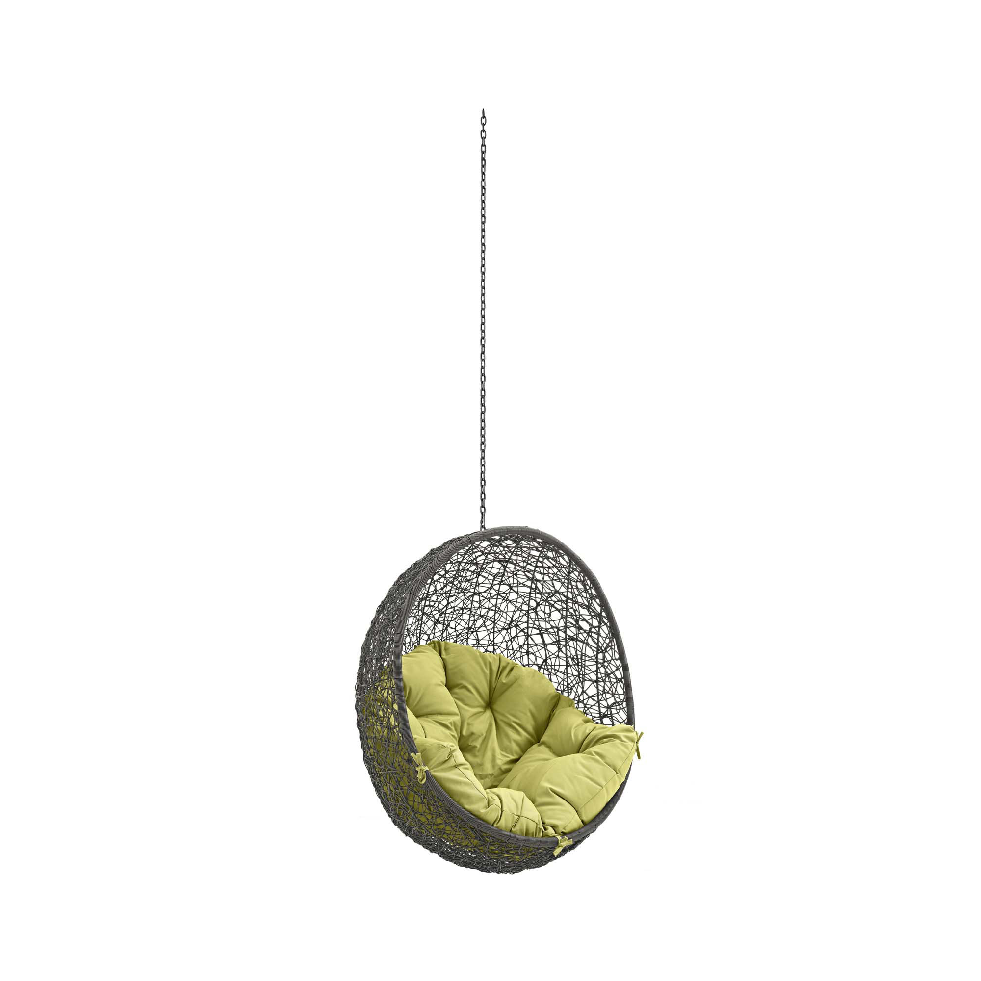 Modway Hide Outdoor Patio Swing Chair Without Stand, Gray/Peridot