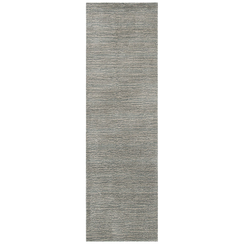 Southbury Hand Loomed Wool/Cotton Solid Color Rug in Gray, Runner 2'3" x 10'