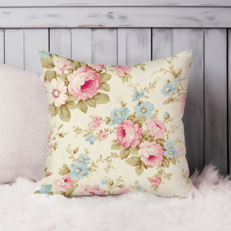 Animals William Morris Birds Damask Pattern I Cottage, 18" H x 18" W, Floral Dream Pattern I Shabby Elegance Flowers