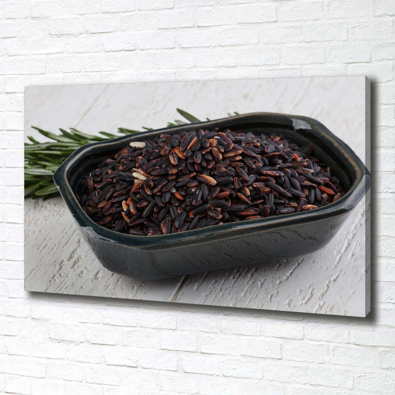 Wild Rice In A Bowl - No Frame Print on Canvas