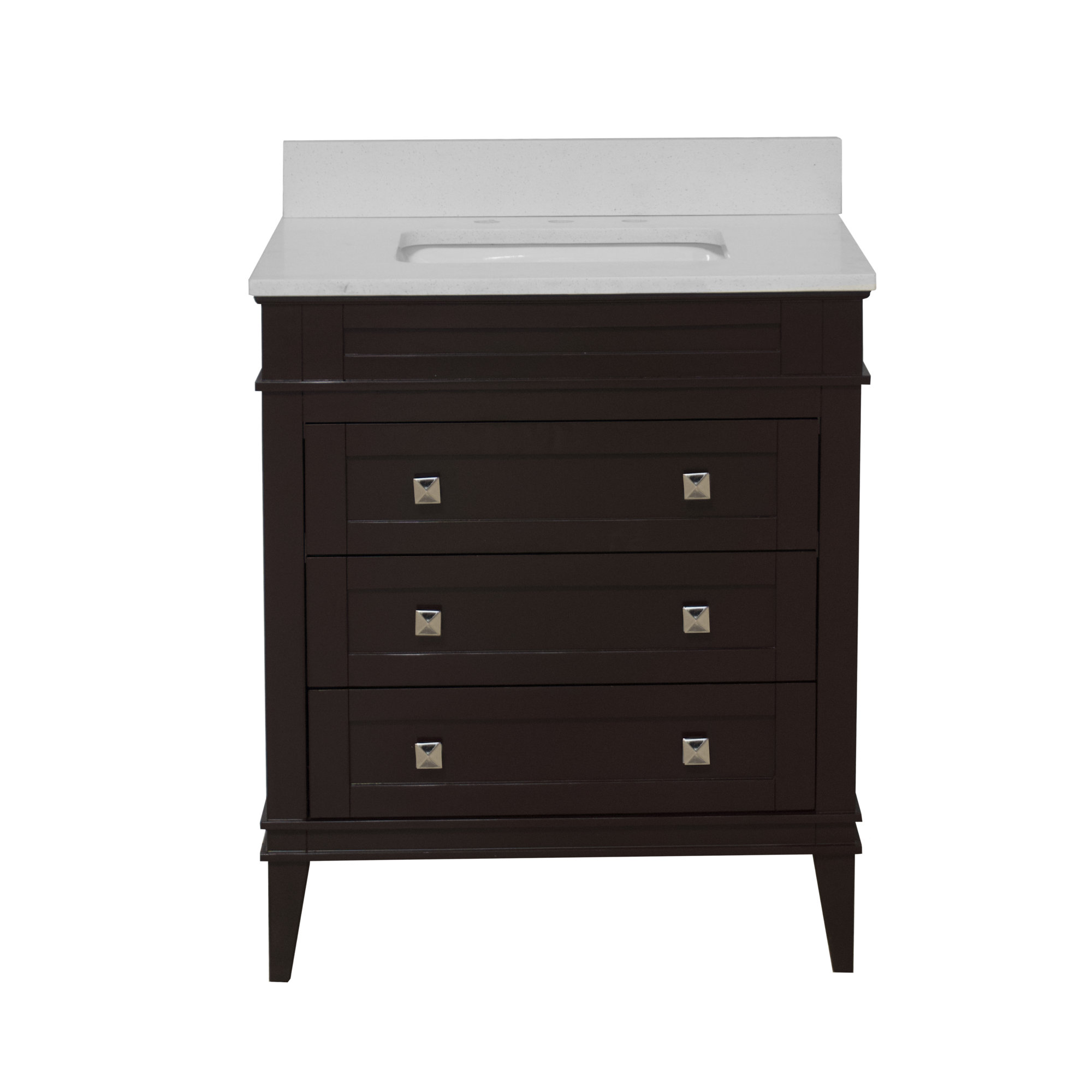 Frankfurt 30'' Single Bathroom Vanity, Chocolate, Quartz
