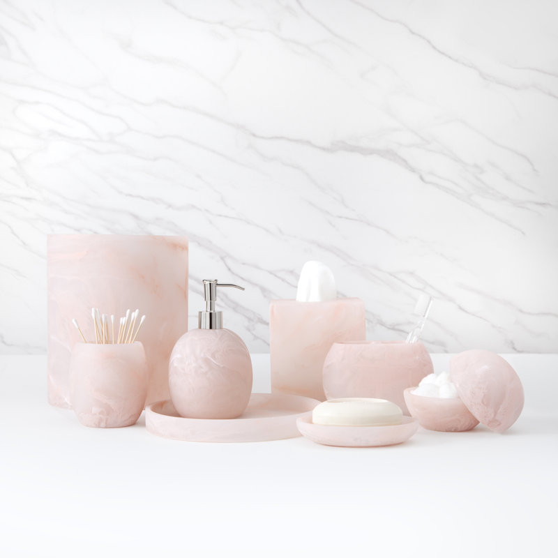 Luna Bathroom Storage Container, Pale Pink
